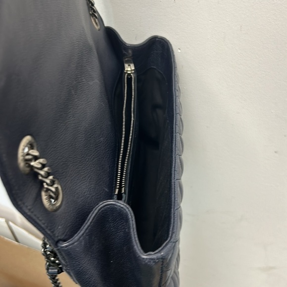 YSL Saint Laurent Navy quilted Envelope bag - Picture 11 of 13